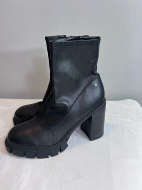 Guess Jolting women's ankle boots black chunky lug sole block heel size 10